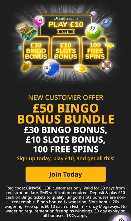 betfair bingo bonus code